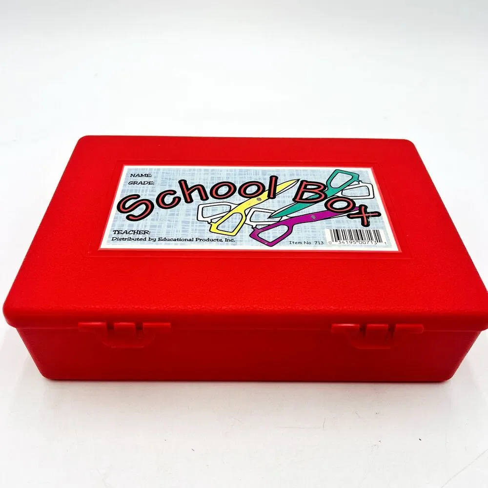 1980's Educational Products, Inc Pencil Red Plastic School Box